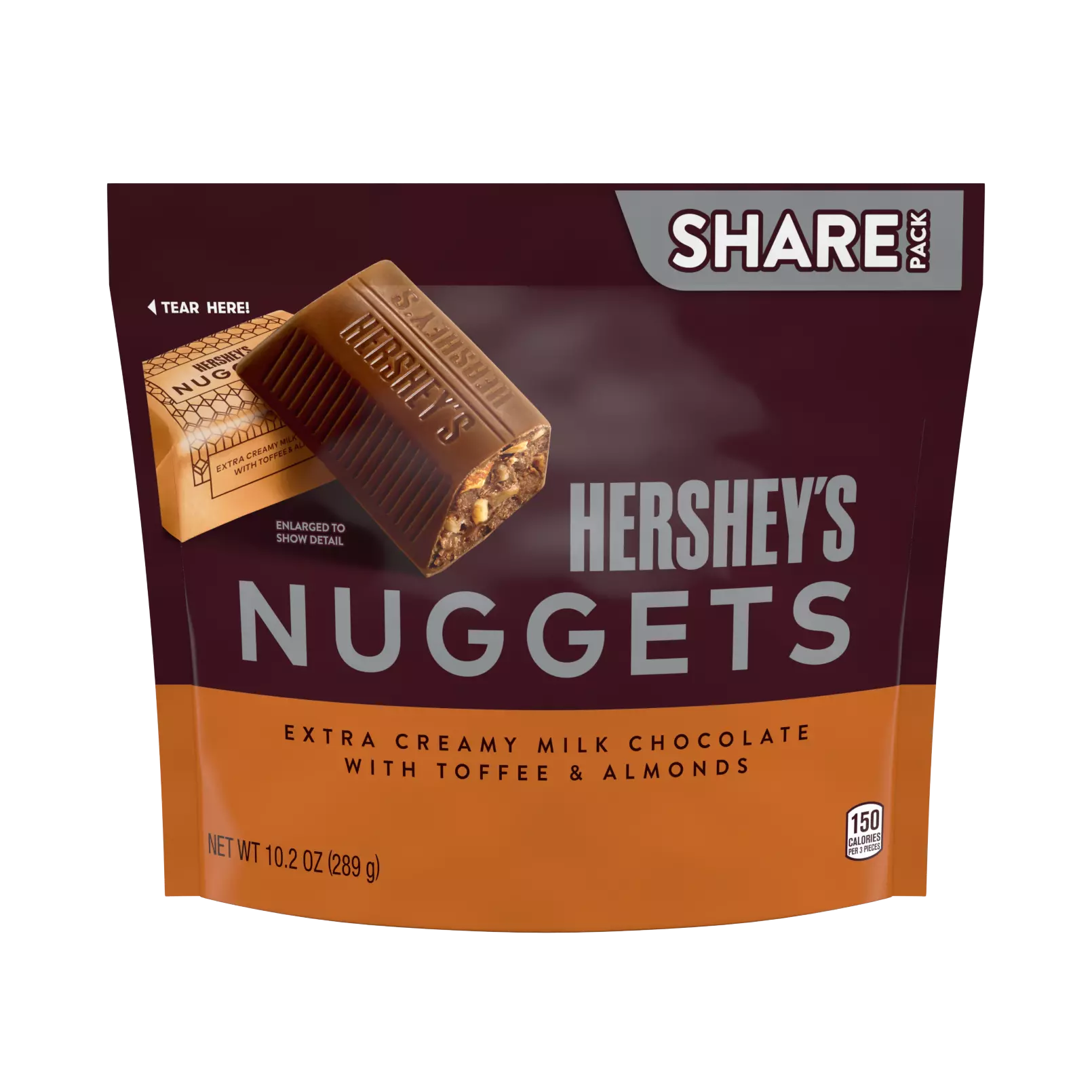Hershey's nuggets extra creamy milk chocolate with toffee and almonds 10.2oz
