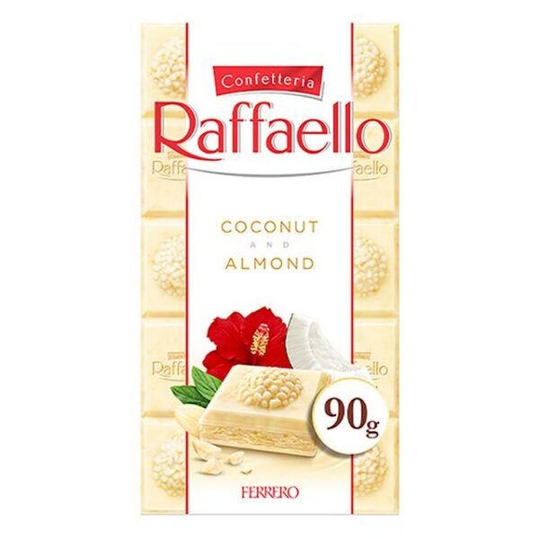 Raffaello Tafel White Chocolate Coconut Almond 90g – Pack of 8