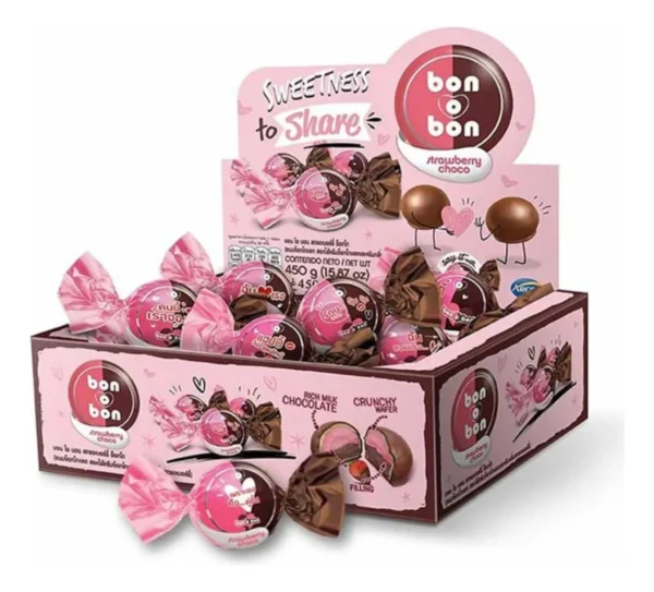 Bon O Bon Strawberry Chocolate – Box of 18.