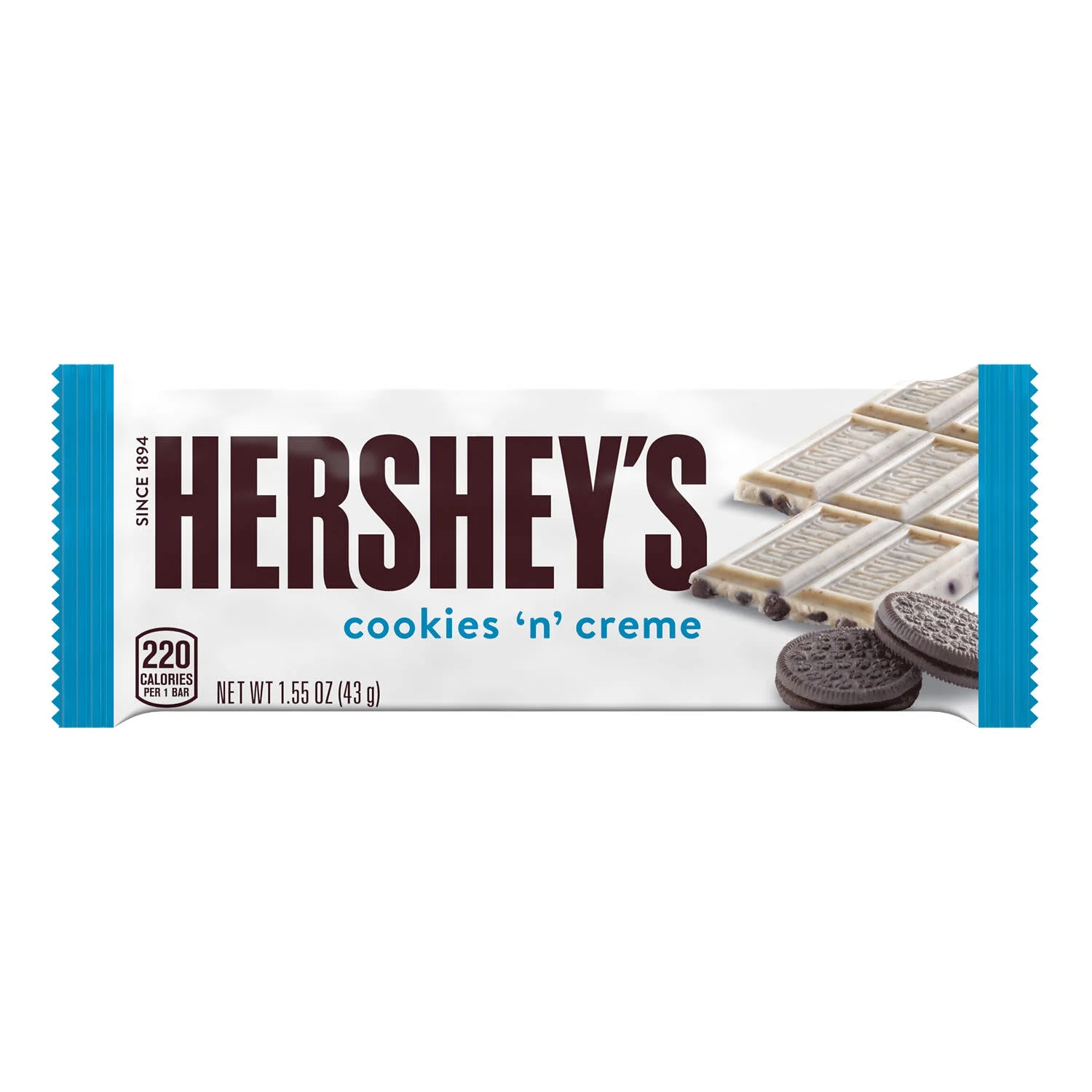 Hershey's Cookies 'n' Creme Candy Bars, 1.55 oz, X36
