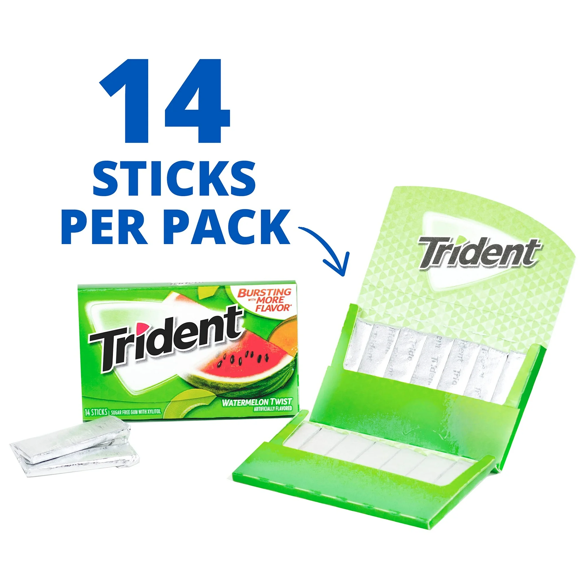 Trident Watermelon Twist Gum, 12 Packs