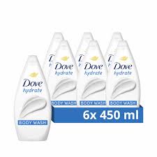 Dove Hydrate Body Wash Body Cleanser Shower Gel with Plant-Based Moisturizers (6 x 450 ml).