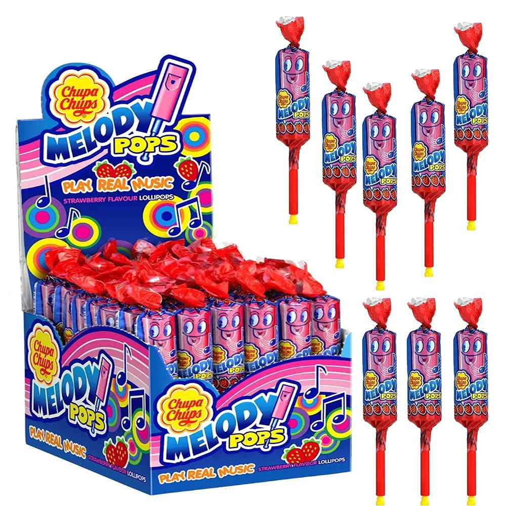 Chupa Chups Melody Pops - Strawberry 15g x48